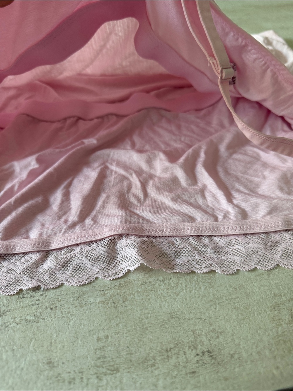 Auden Lace-Trim Ribbed Cami Tank - Light Pink - Picture 8 of 9